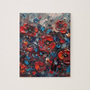 Abstrakte Poppies-Malerei Puzzle