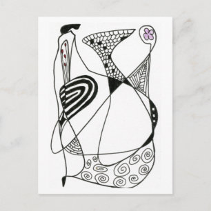 abstrakte Postkarte "Dancing Hen"