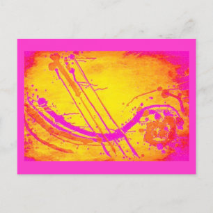 Abstrakte Postkarte "Hot Pink"