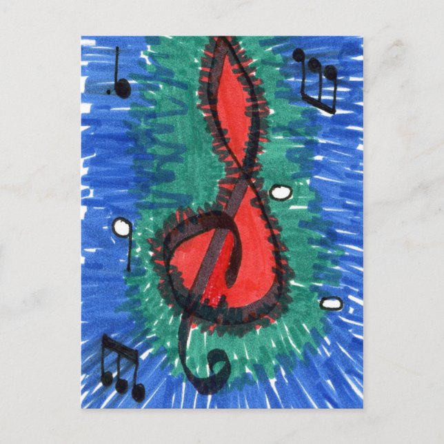 abstrakte Postkarte "The Sound of Red" (Vorderseite)