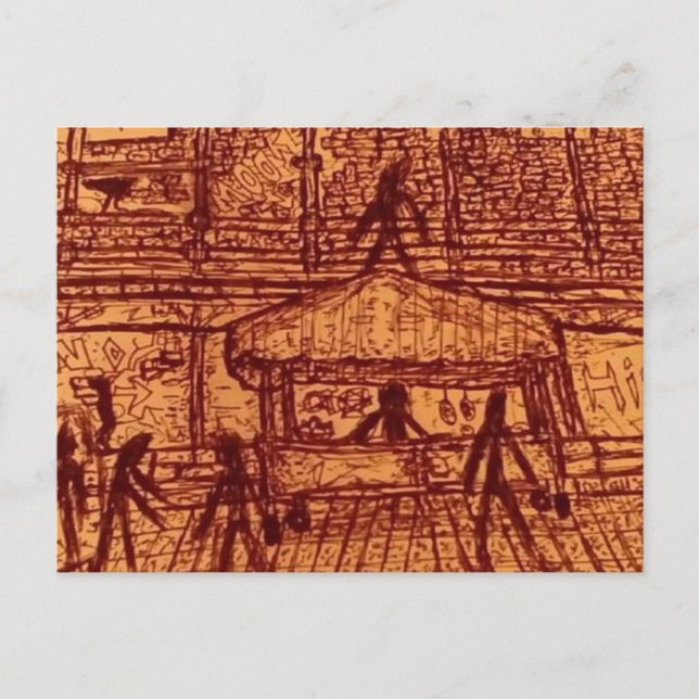 Abstrakte Postkarte von Moore Street Dublin (Vorderseite)