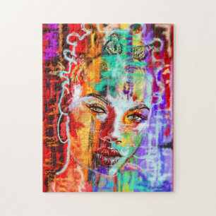Abstrakte Pretty Lady Kunst Puzzle