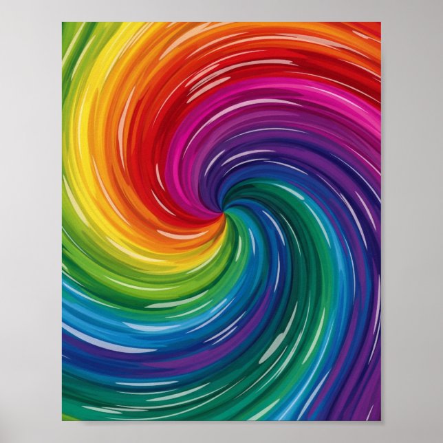 Abstrakte Printwerbung mit dynamischem Swirl Poster (Vorne)