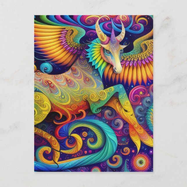 Abstrakte Psychedelik Postkarte (Vorderseite)