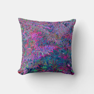 Abstrakte psychedelische Regenbogenfarben Laubgart Kissen
