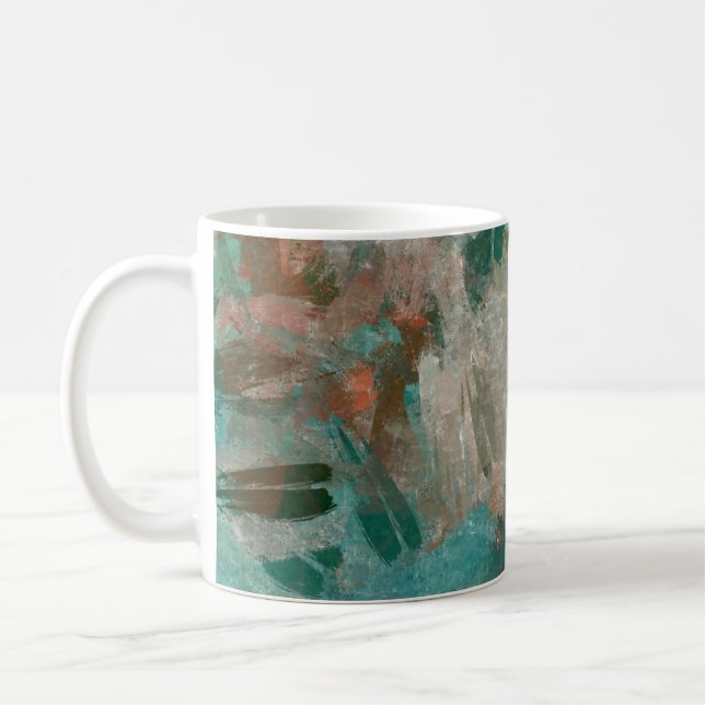 Abstrakte psychedelische Strichtextur. Kaffeetasse (Links)
