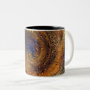 Abstrakte psychedelische Swirl-Muster - Farbkunst Zweifarbige Tasse