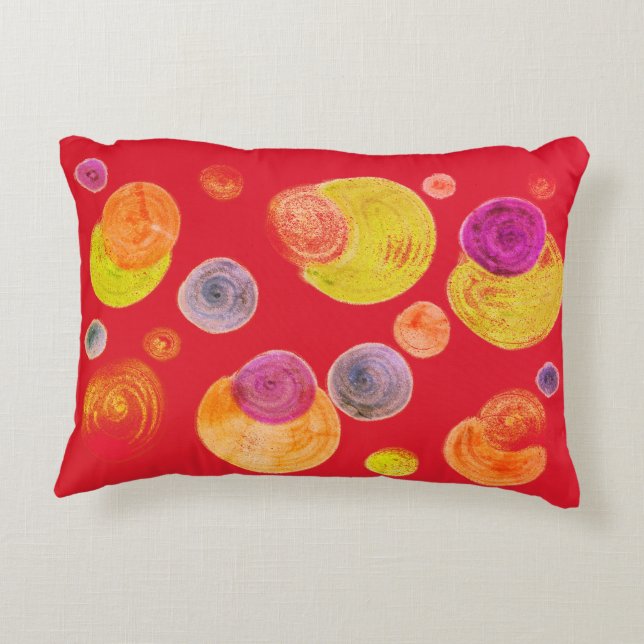 Abstrakte Punkte Spaß reversibel Schwarz/Rot Dekokissen (Rückseite)