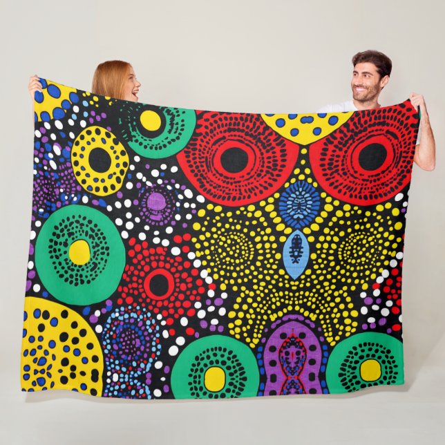 Abstrakte Punktkunst 1 Fleecedecke (Beispiel)