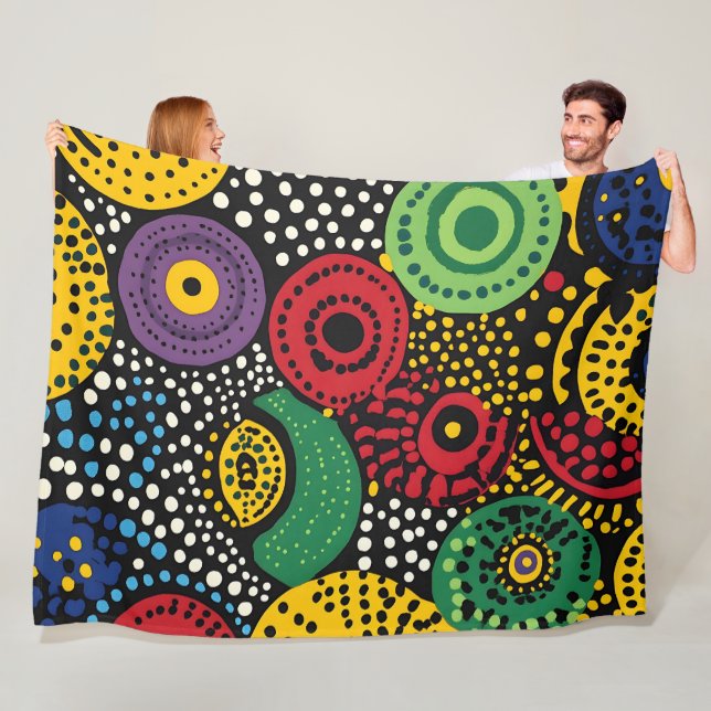 Abstrakte Punktkunst 8 Fleecedecke (Beispiel)