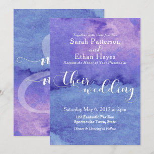 Abstrakte Purpur-Typografie "Ihre Hochzeit" Einladung