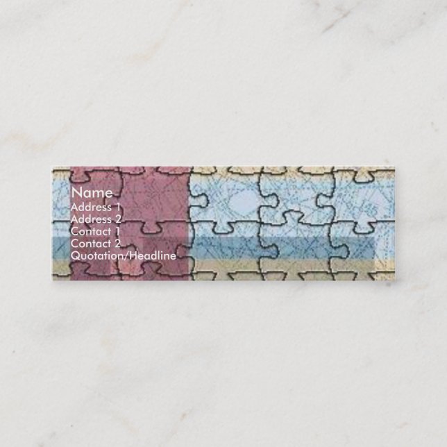 Abstrakte Puzzle-Visitenkarte Mini Visitenkarte (Vorderseite)