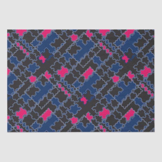 Abstrakte Puzzleteile - Elemente patchwork geometr Seidenpapier (Vorderseite)