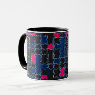 Abstrakte Puzzleteile - Elemente patchwork geometr Tasse