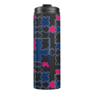 Abstrakte Puzzleteile - Elemente patchwork geometr Thermosbecher