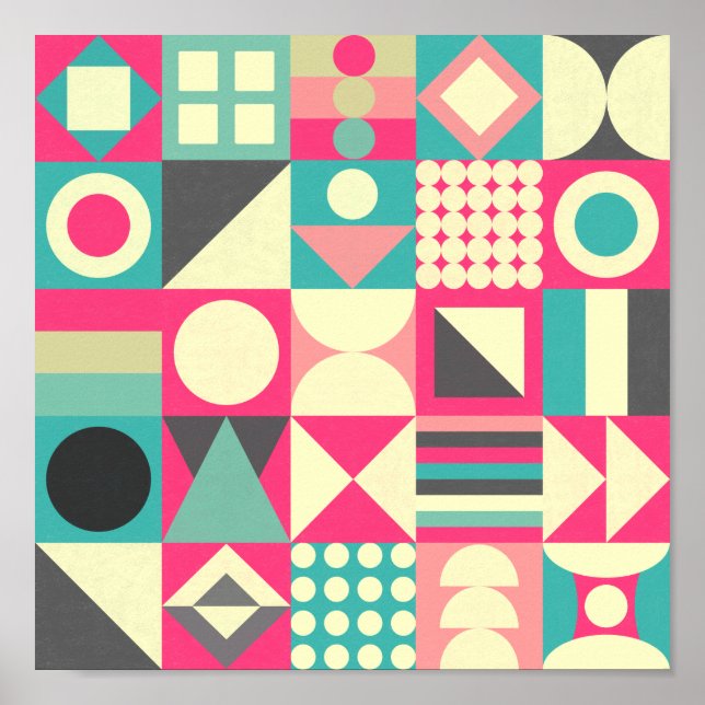 Abstrakte Quadrate 110419 Poster (Vorne)