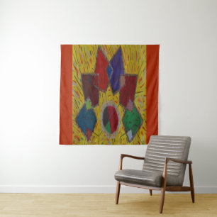 Abstrakte Quadrate der Originalkunst Wandteppich