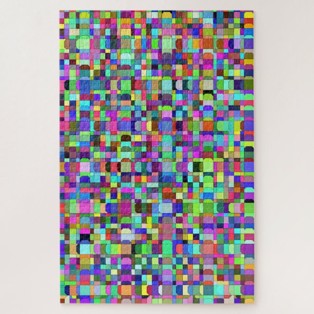 Abstrakte Quadrate Formen Mehrfarbiges Muster Puzzle (Vertikal)