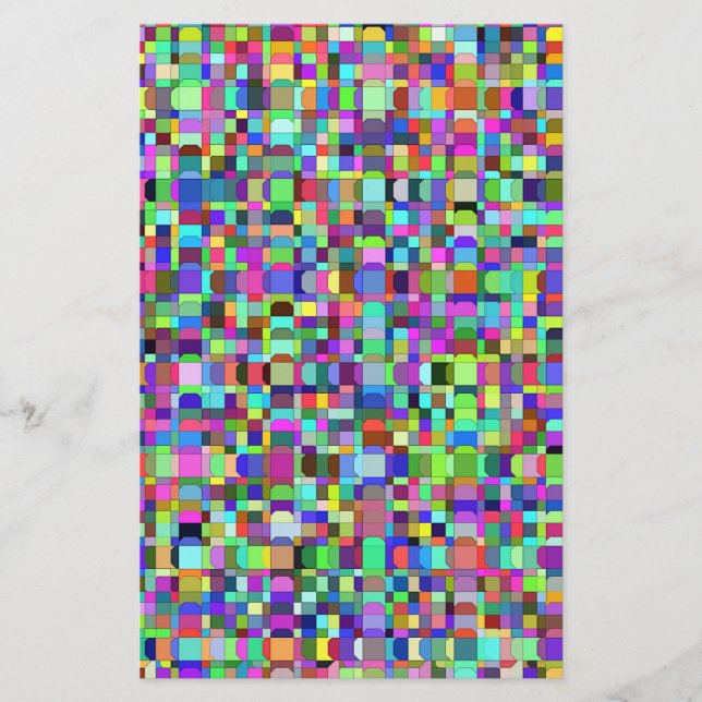 Abstrakte Quadrate Formen Multicolor Muster Briefpapier (Vorderseite)