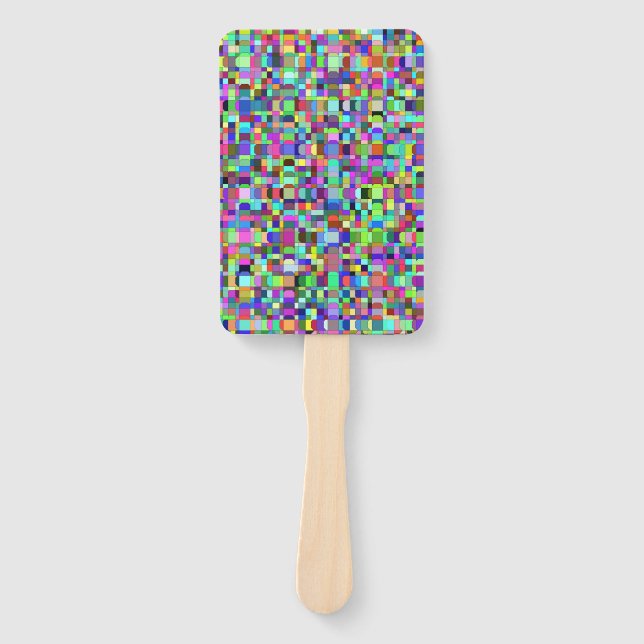 Abstrakte Quadrate Formen Multicolor Muster Fächer (Vorderseite)