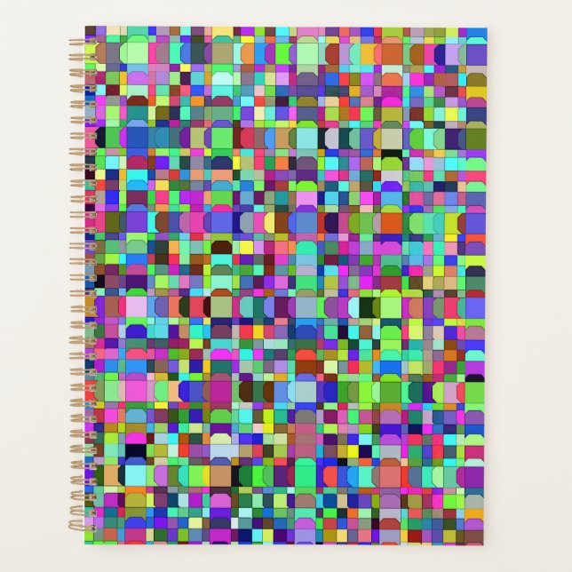 Abstrakte Quadrate Formen Multicolor Muster Planer (Vorderseite)