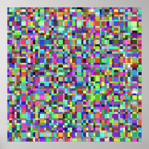 Abstrakte Quadrate Formen Multicolor Muster Poster