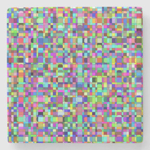Abstrakte Quadrate Formen Multicolor Stone Unterse Steinuntersetzer