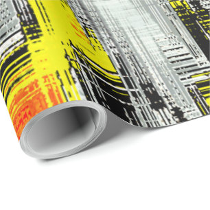 Abstrakte Quadrate, gebildet aus Kratzern über Gel Geschenkpapier