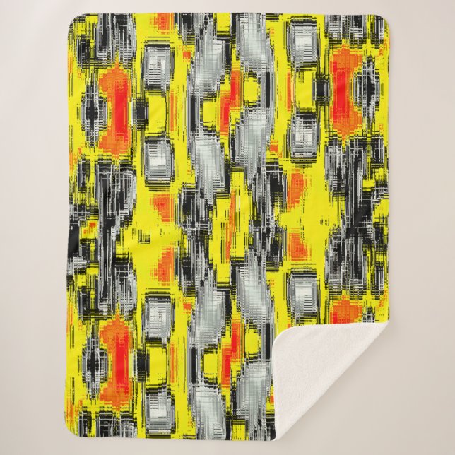 Abstrakte Quadrate, gebildet aus Kratzern über Gel Sherpadecke (Vorderseite)