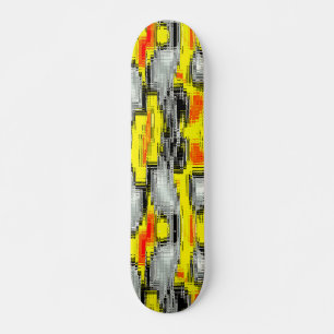 Abstrakte Quadrate, gebildet aus Kratzern über Gel Skateboard