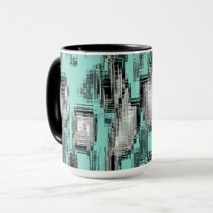 Abstrakte Quadrate, gebildet aus Kratzern über Gel Tasse