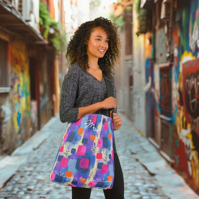 Abstrakte Quadrate in Blau und Rosa mit Geometrie (Von Creator hochgeladen)