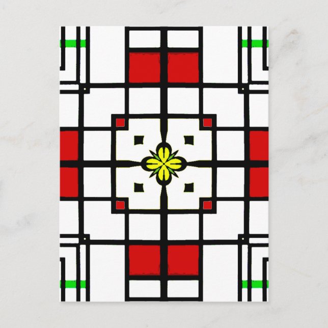 Abstrakte Quadrate Postkarte (Vorderseite)