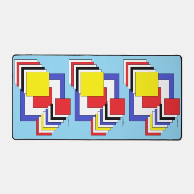 Abstrakte Quadrate Schreibtischunterlage (Vorderseite)