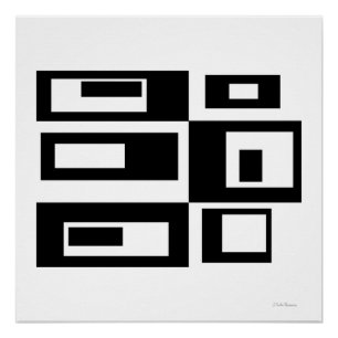 Abstrakte Quadrate Schwarz/Weiß POSTER
