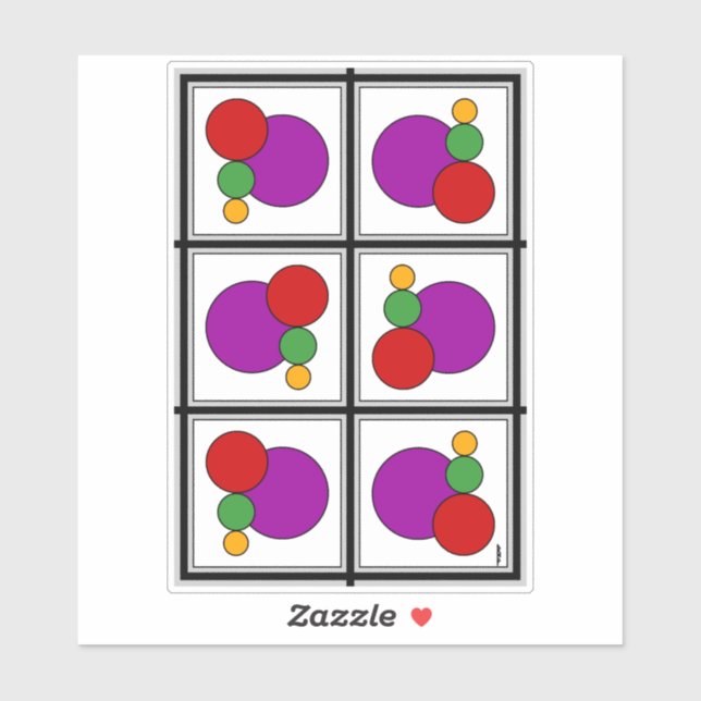 Abstrakte Quadrate und Kreise Aufkleber (Blatt)