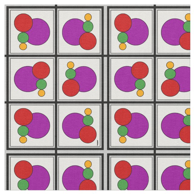 Abstrakte Quadrate und Kreise Stoff (Nahaufnahme)