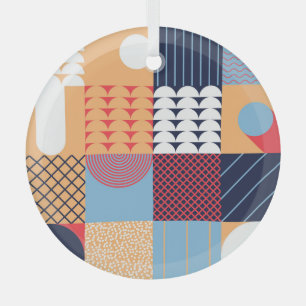 Abstrakte quadratische Kunst: geometrisches Design Ornament Aus Glas
