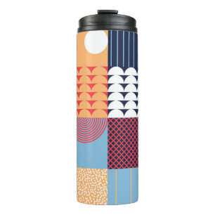 Abstrakte quadratische Kunst: geometrisches Design Thermosbecher