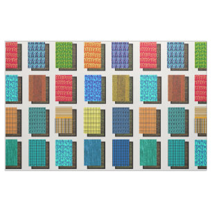 Abstrakte Quilt-Muster-Quadrate Stoff