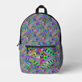 abstrakte Räder und Pegs Bedruckter Rucksack