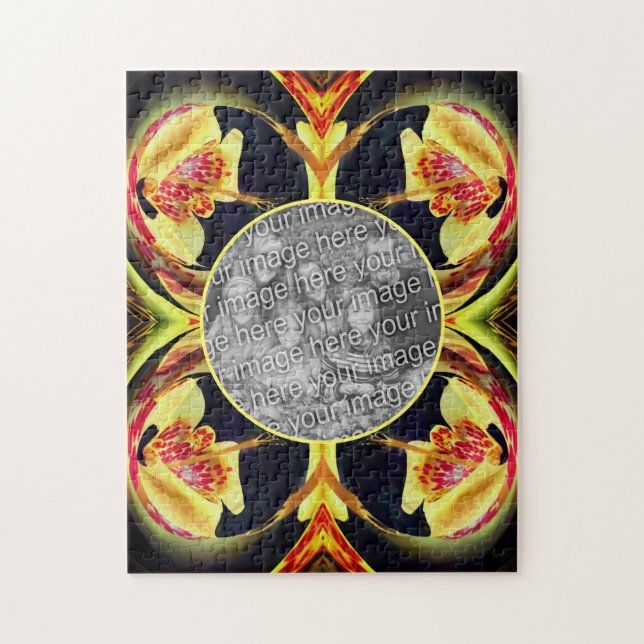 Abstrakte Rahmen mit Lippen erstellen Ihr eigenes  Puzzle (Vertikal)