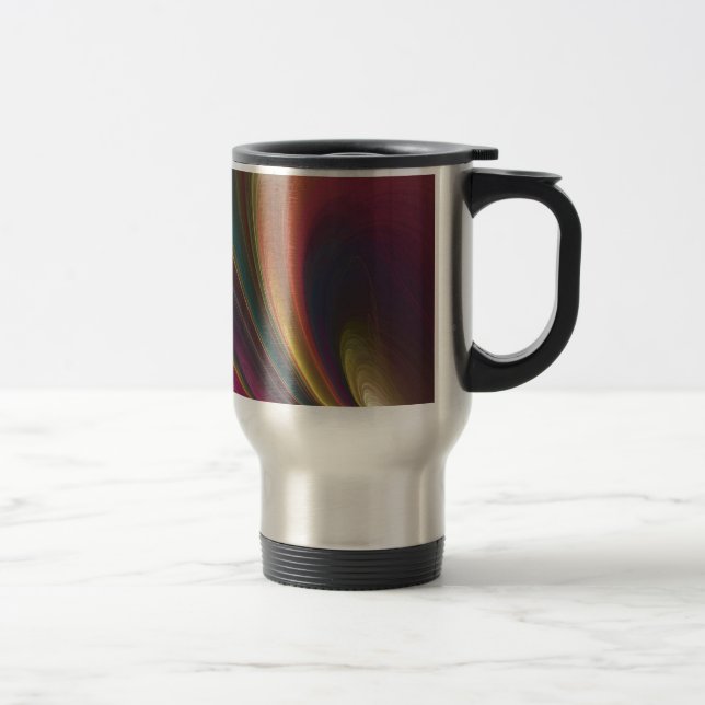 Abstrakte Rainbow Aluminium Travel Mug Reisebecher (Rechts)