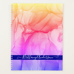Abstrakte Rainbow Colors Alcohol Ink Business Planer