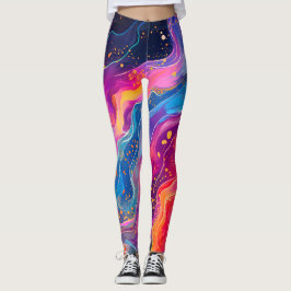 Abstrakte Rainbow Cosmic Splash Design Women's Leggings
