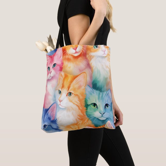 ABSTRAKTE RAINBOW-FARBIERTE KITTKATZE (Von Nahem)