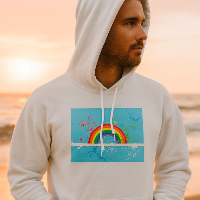 Abstrakte Rainbow Floral Wirbel und Paint Spritzer Hoodie (Von Creator hochgeladen)