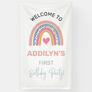 Abstrakte Rainbow Girl's Birthday Party Willkommen Banner