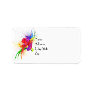 Abstrakte Rainbow Lorikeet Paint-Spritzer Adressaufkleber