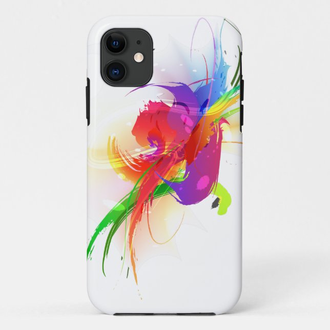Abstrakte Rainbow Lorikeet Paint-Spritzer Case-Mate iPhone Hülle (Rückseite)
